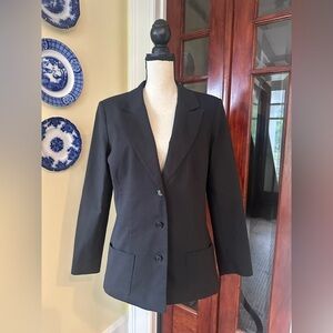 Leggiadro | Black Cotton Blend 3-Button Blazer